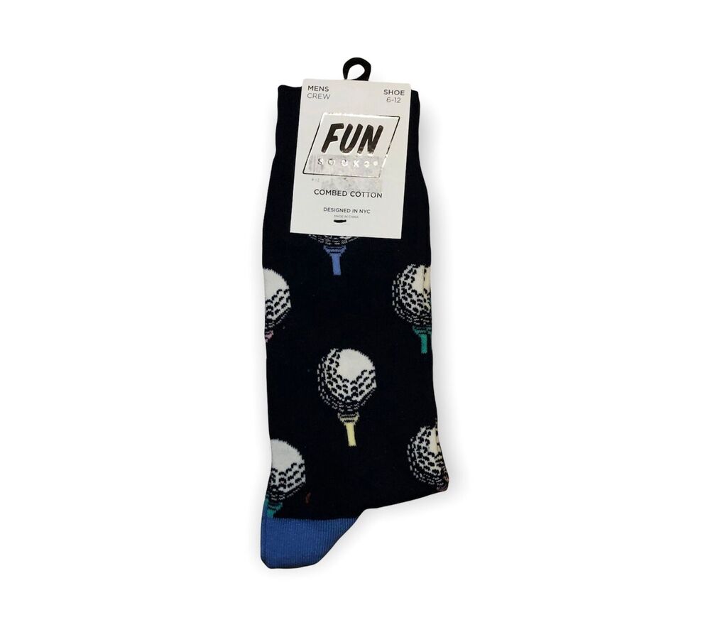 Fun Socks Men's Combed Cotton Crew Socks